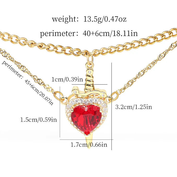 COLLAR CORAZON DE FUEGO